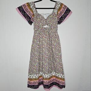 NWT Lost + Wander Women's Floral/Lakeside Cottage Midi Dress Size XS